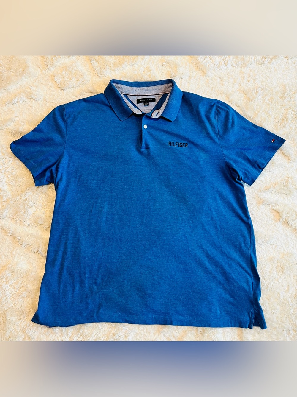 Tommy Hilfiger Men’s Royal Blue Polo with Contrast Collar Size XXL